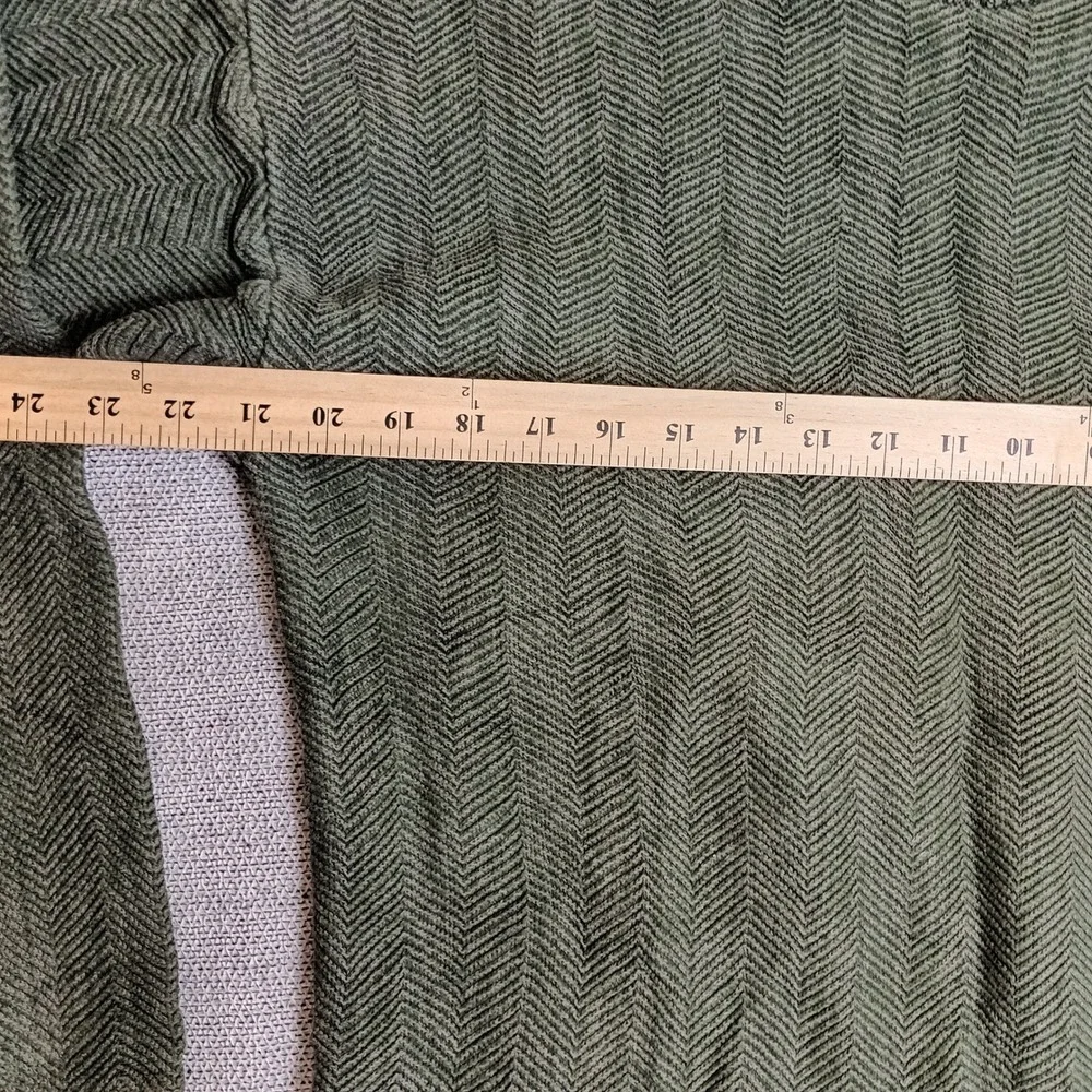 Chaps Ralph Lauren Sweater Mens L Green Excellent Herringbone Cotton Crewneck